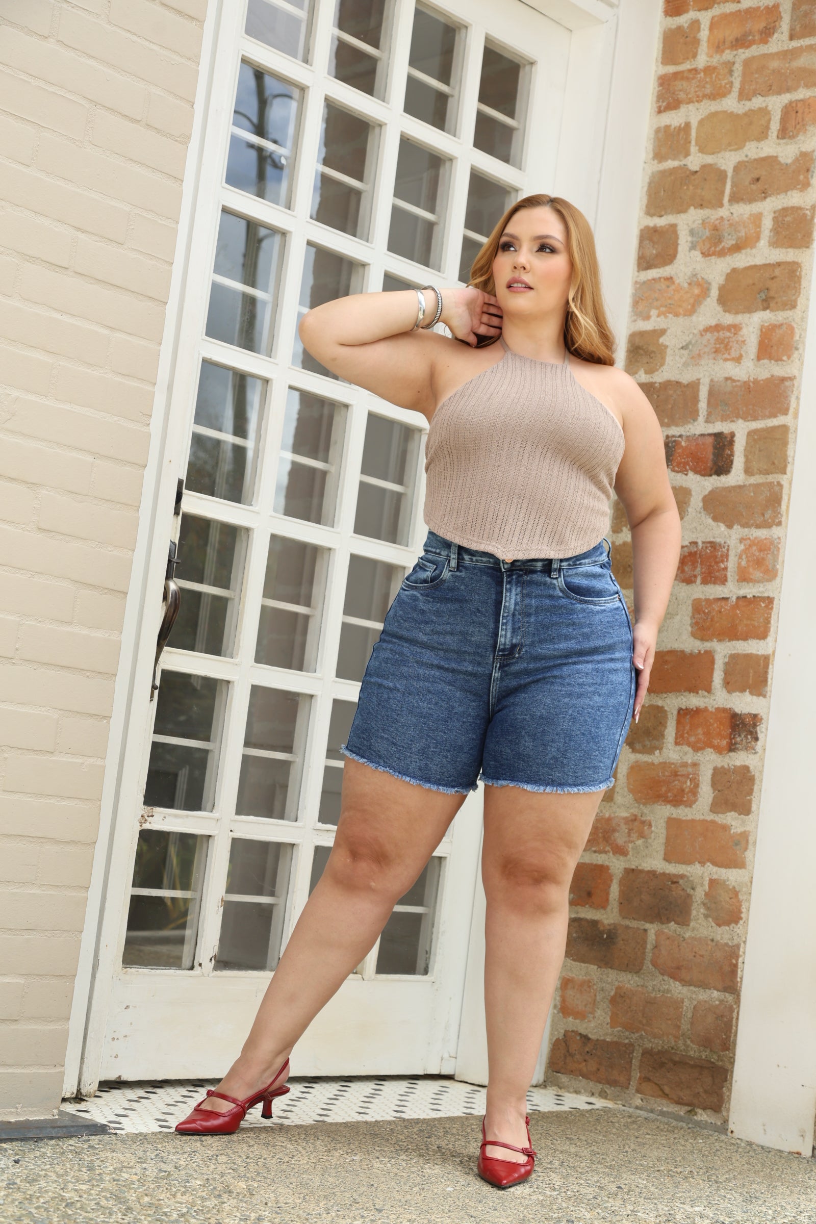 BERMUDA DAMA – TIRO MEDIO – ESTILO VINTAGE – MODA COLOMBIANA – REF: 9818 PL