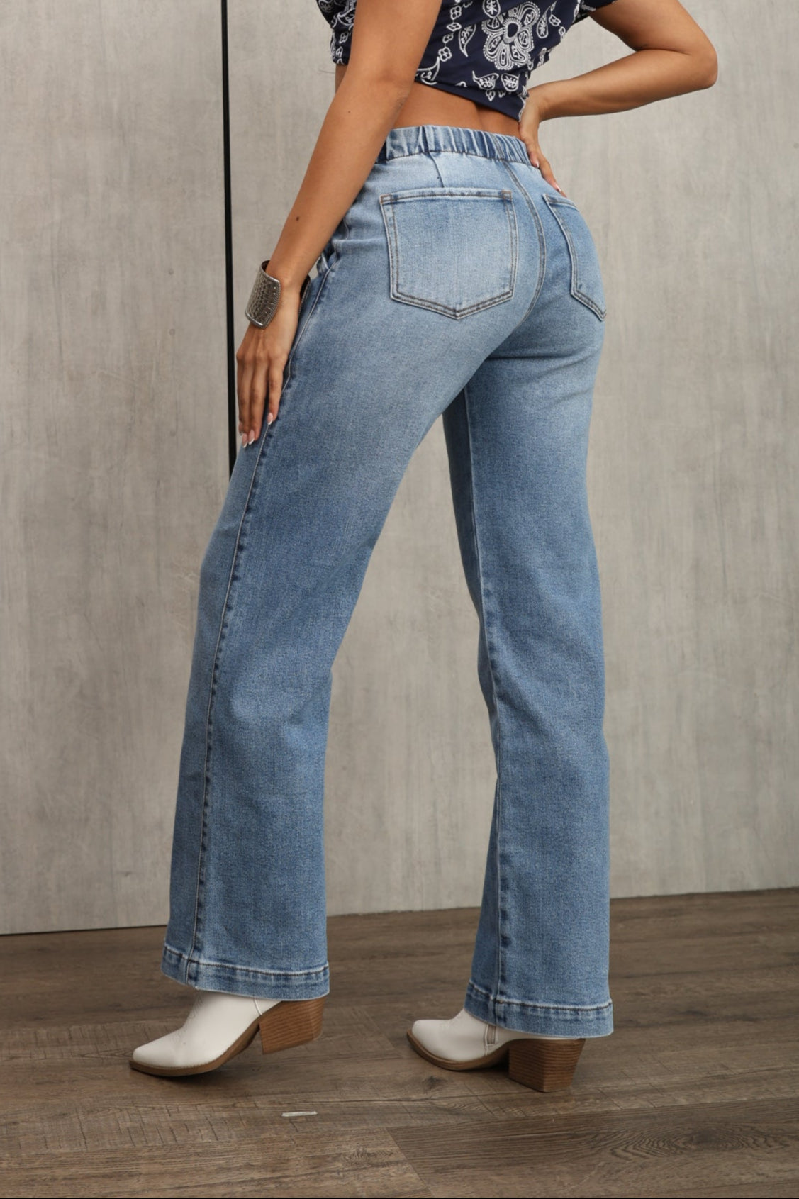 JEAN DAMA – PALAZZO RESORTADO – TIRO ALTO – MODA COLOMBIANA – REF: 9825