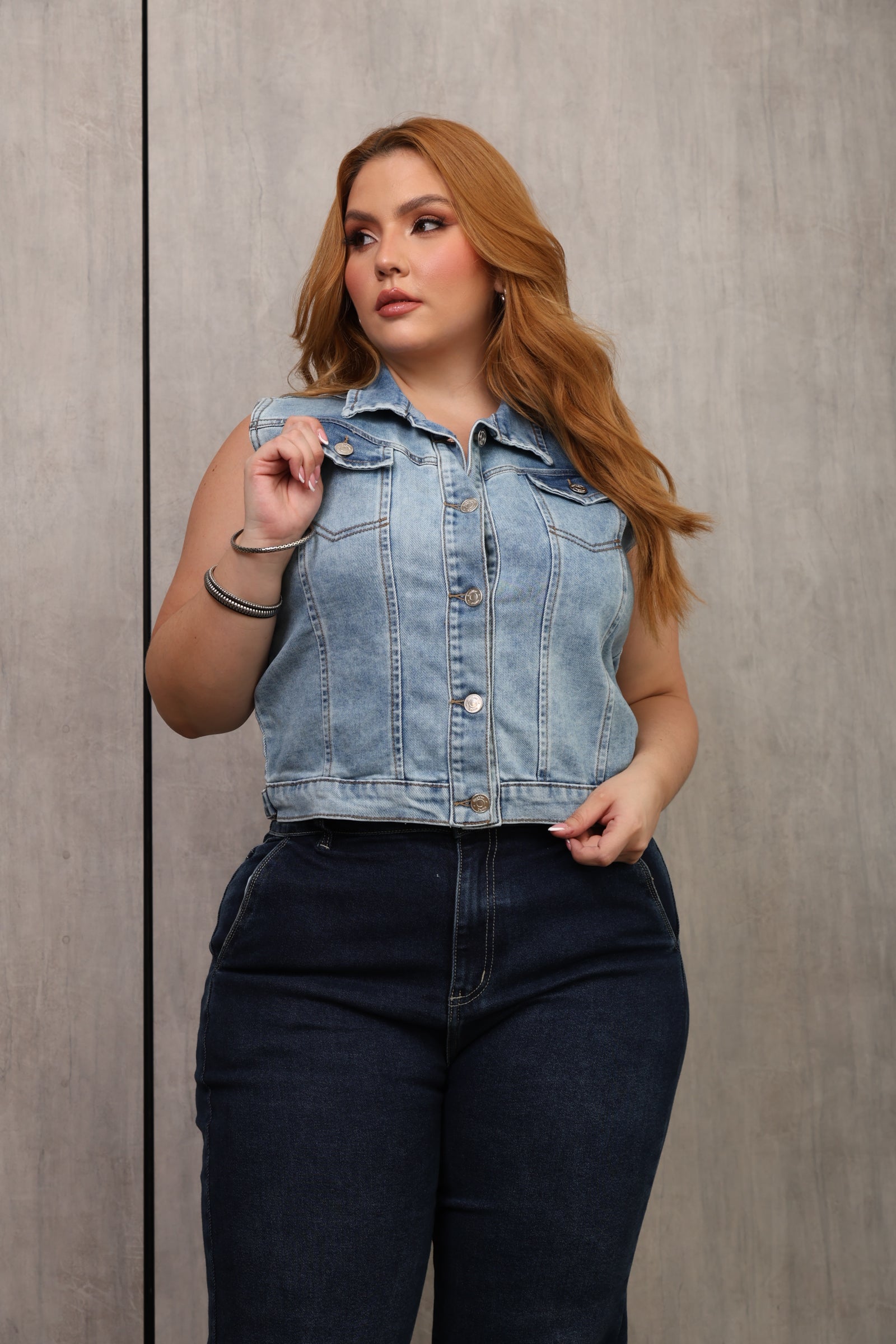 CHALECO DAMA ÍNDIGO – MODA COLOMBIANA – REF: 9836 pl