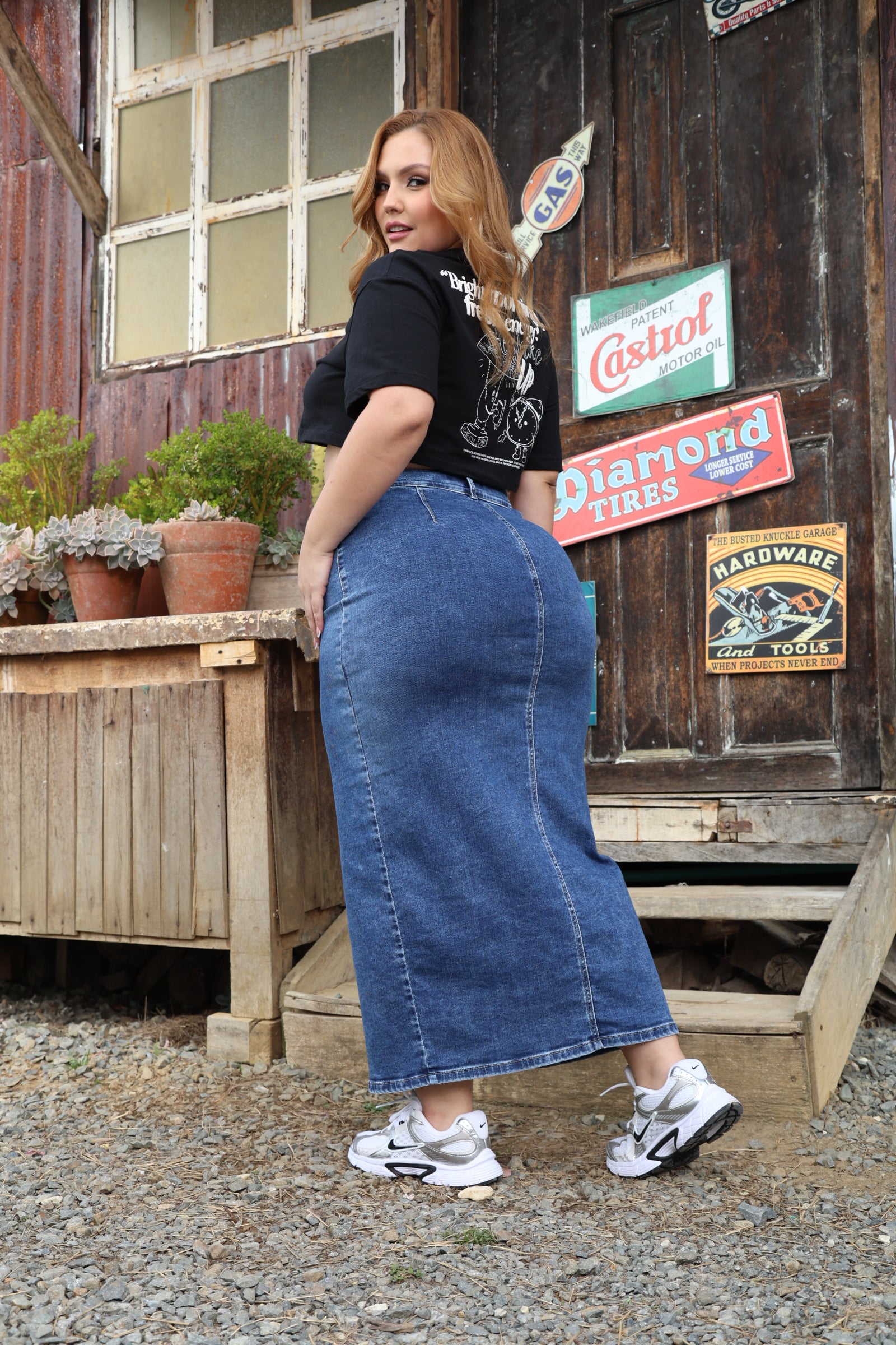 FALDA BOTONES DAMA – TIRO ALTO – MODA COLOMBIANA – REF: 9853 pl