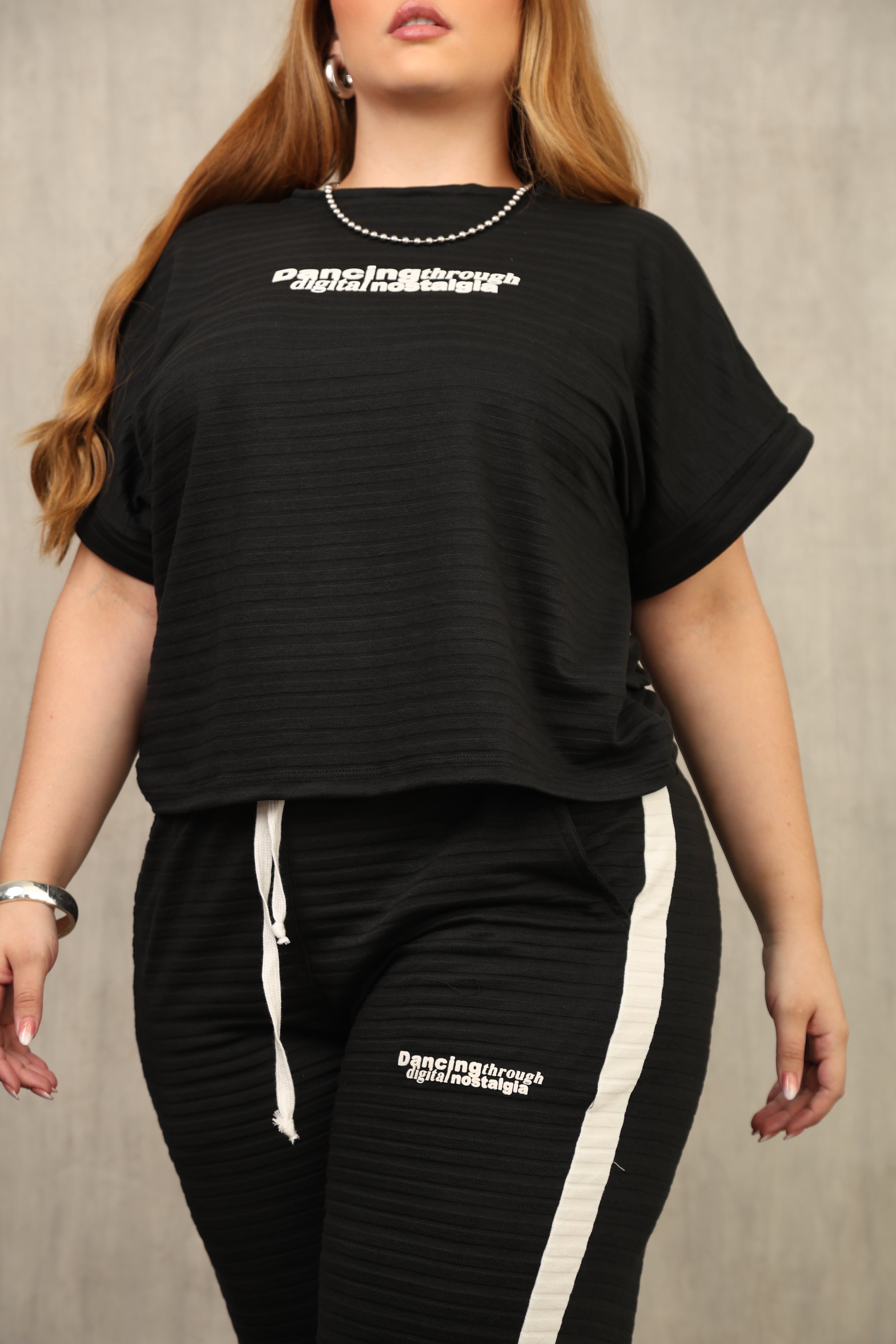 CONJUNTO DAMA, NEGRO/BLANCO – MODA COLOMBIANA – REF: 754 PL