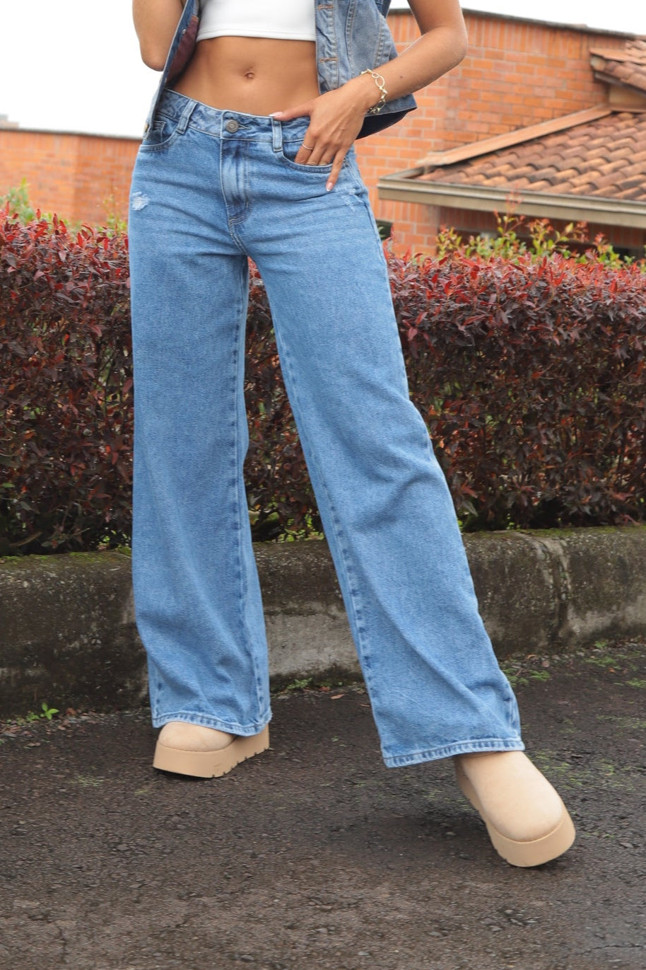 JEAN RIGIDO PALAZZO, TIRO ALTO, COLOR AZUL MEDIO, MODA COLOMBIANA – REF 9779