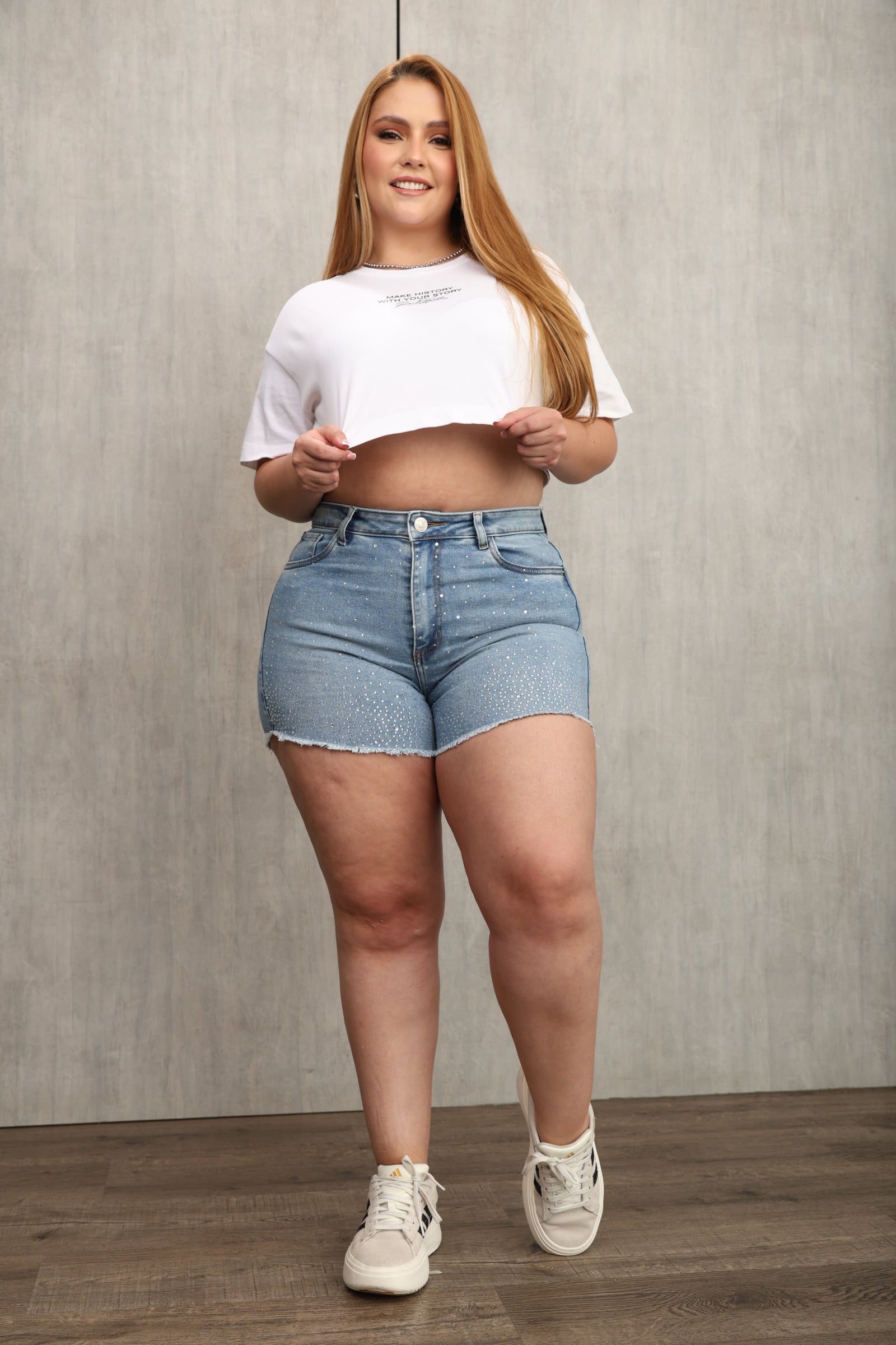 SHORT DAMA – BRILLOS – TIRO ALTO – MODA COLOMBIANA – REF: 9817 PL