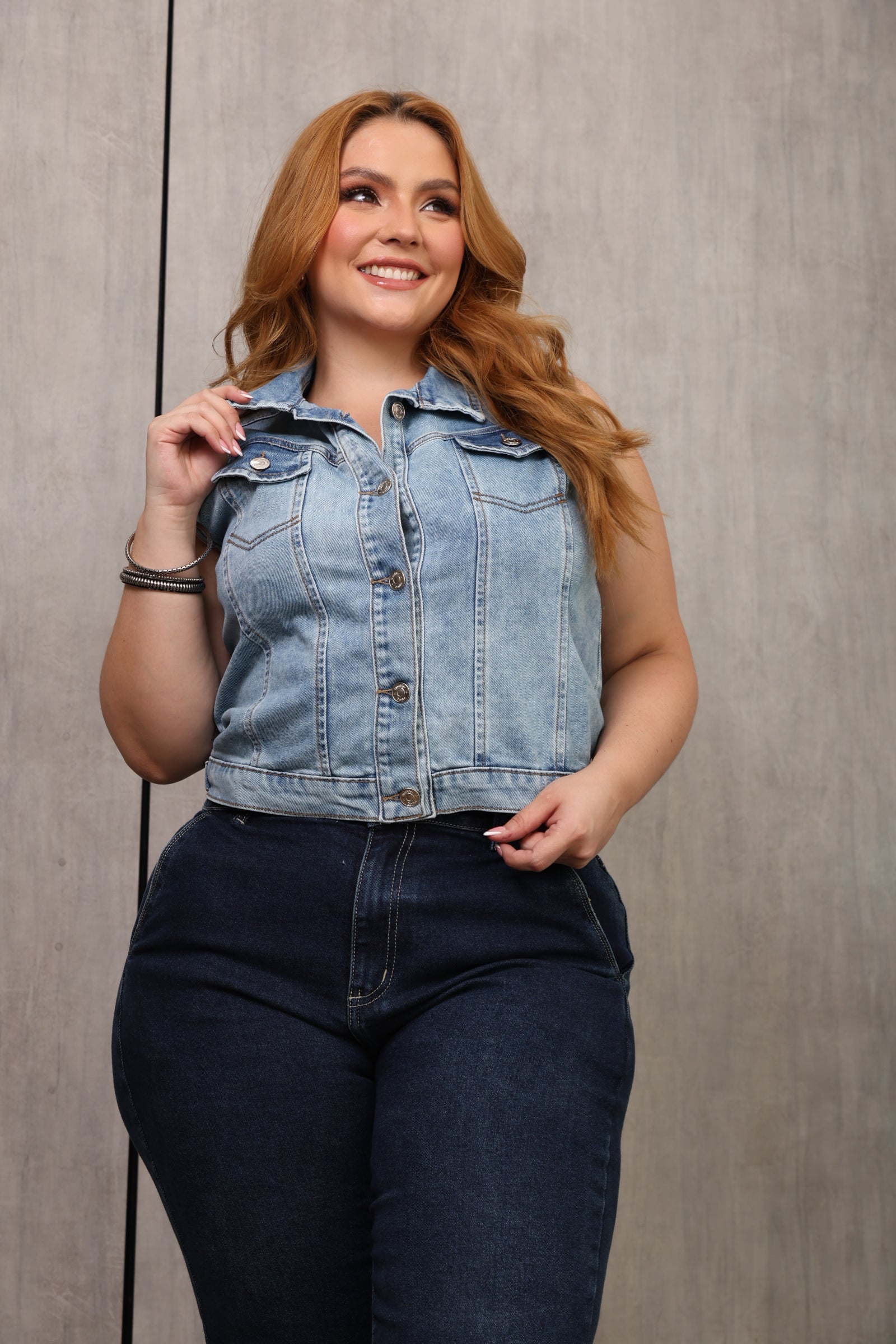 CHALECO DAMA ÍNDIGO – MODA COLOMBIANA – REF: 9836 pl