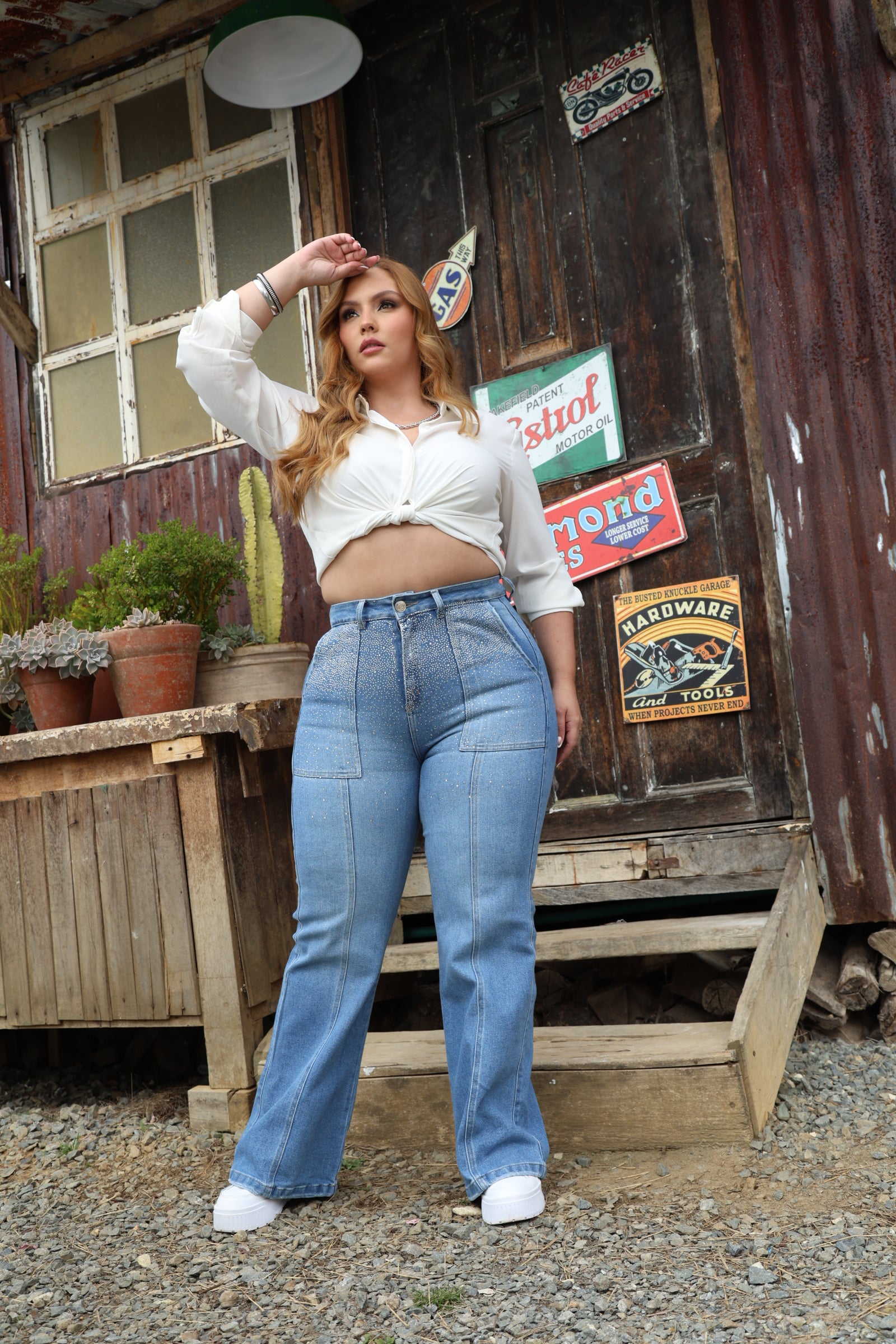 JEAN DAMA – CUTS WIDE LEG CON BRILLOS – TIRO ALTO – MODA COLOMBIANA – REF: 9848 pl