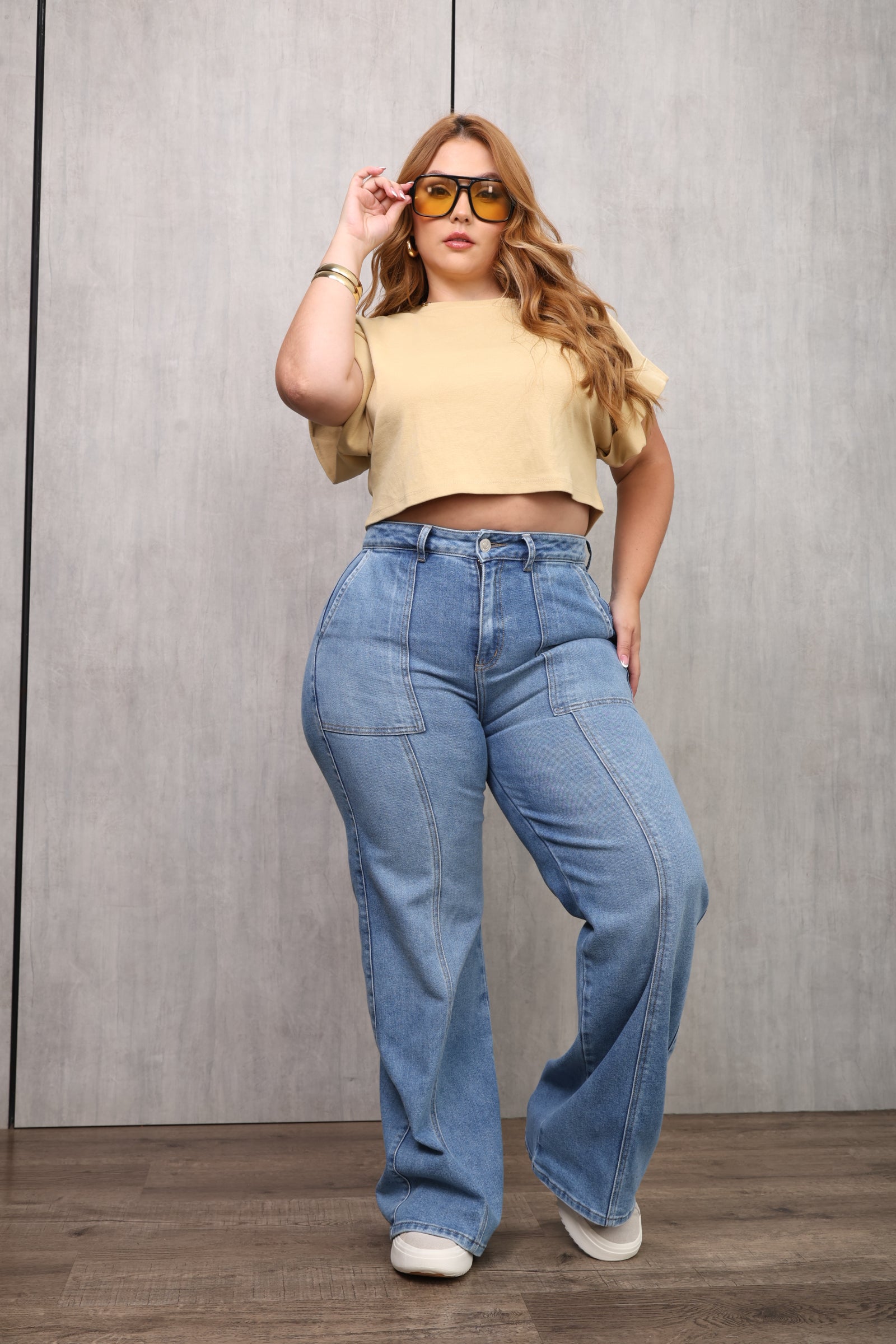 JEAN DAMA – WIDE LEG CUTS – TIRO ALTO – MODA COLOMBIANA – REF: 9848 pl