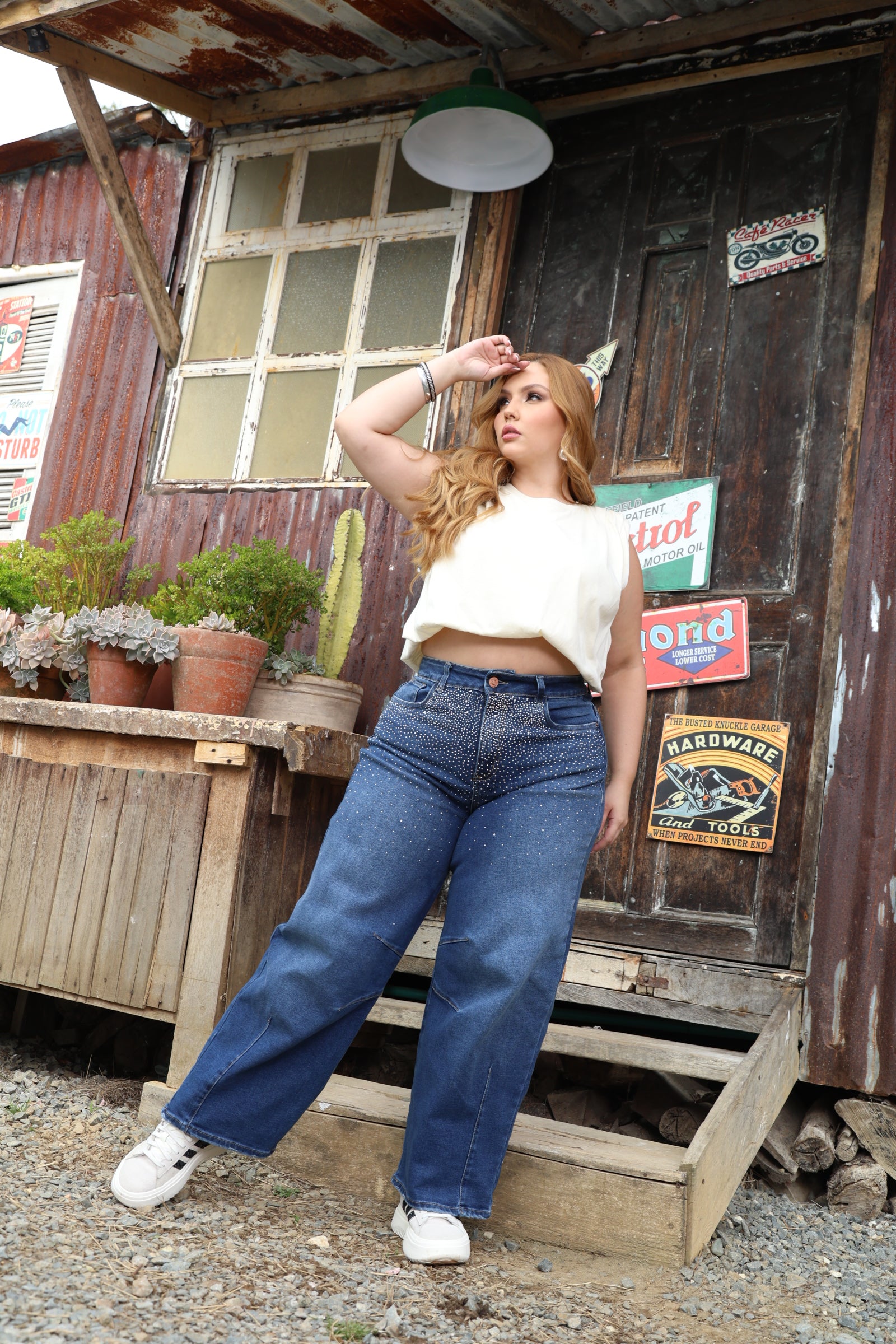 JEAN DAMA – BARREL CON BRILLOS – TIRO ALTO – MODA COLOMBIANA – REF: 9849 pl